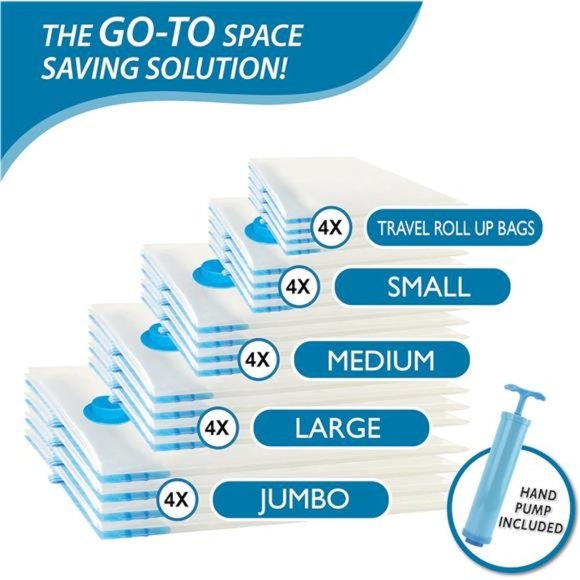 20 Pack Vacuum Storage Bags, Space Saver Bags (4 Jumbo/4 Large/4 Medium/4 Small) - Picture 4 of 6